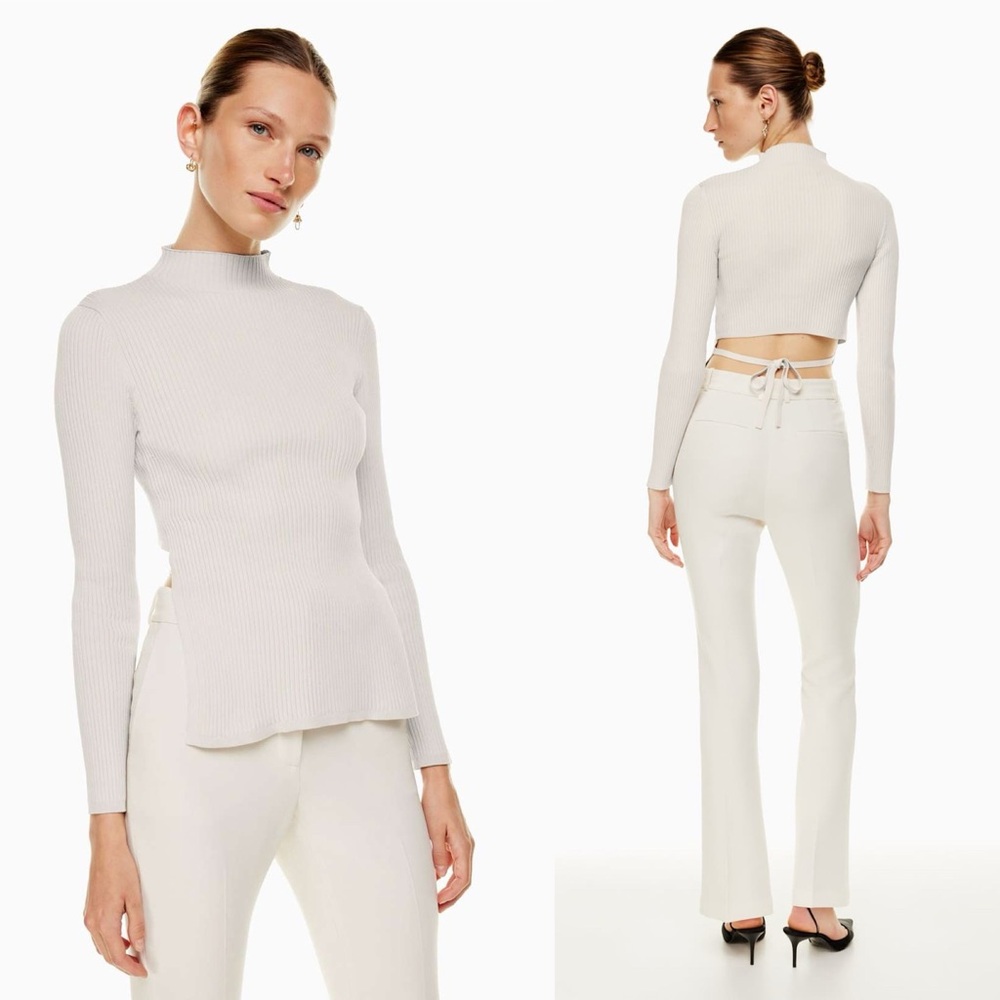 Aritzia Babaton Sculpt Knit Tie-back Longsleeve